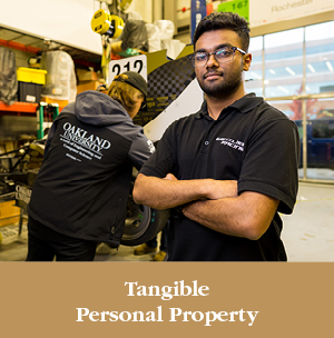 A student posing. Tangible Personal Property Rollover